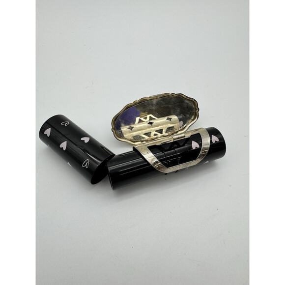 Vintage Gold Tone Floral Design Lipstick Holder with Mirror Japan Made Retro - Picture 9 of 9